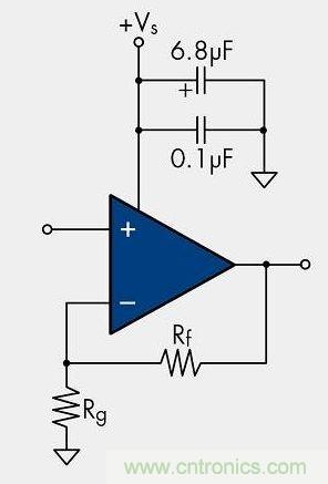 一個單電源放大器示例