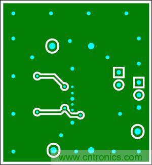 圖8：兩層板布線(底層)，器件為TDFN封裝