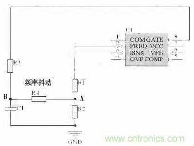 對于采用單顆鏡像電阻設(shè)定頻率，比如IR1150