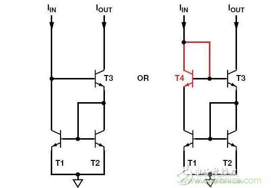 威爾遜電流鏡T4為可選器件，但使用它可改善精度和動(dòng)態(tài)范圍
