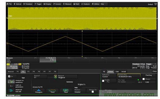 使用TIE參數(shù)軌跡可以繪制出PM波形每個(gè)周期的瞬時(shí)相位與時(shí)間的關(guān)系圖，從而實(shí)現(xiàn)對(duì)調(diào)相信號(hào)的解調(diào)。
