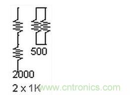 兩個電阻，兩種組合。這個很簡單。