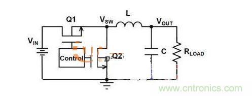 同步降壓轉(zhuǎn)換器電路圖。