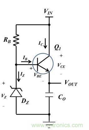 簡單的串聯(lián)穩(wěn)壓器。