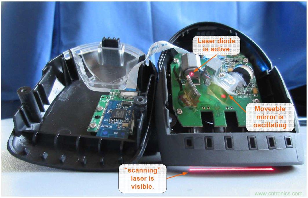 拆解45美元的藍(lán)牙無線條碼掃描槍，發(fā)現(xiàn)里面鏡中有鏡