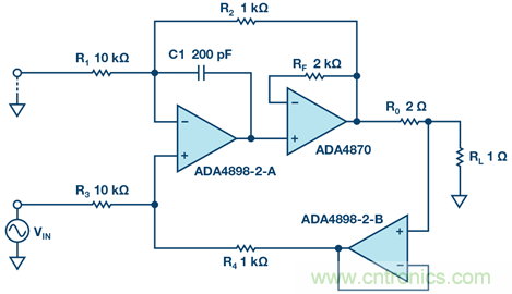高精度、快速建立的大電流源