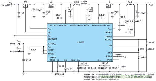 為汽車電子系統(tǒng)提供供電和保護(hù)，無開關(guān)噪聲，效率高達(dá)99.9%