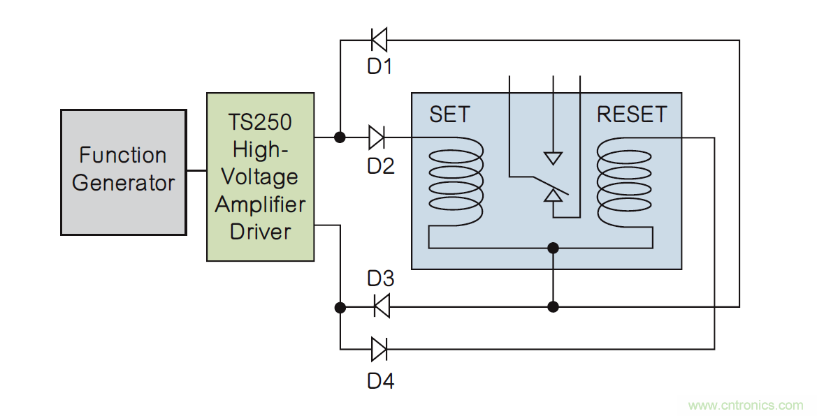 如何利用二極管電路實現(xiàn)雙線圈鎖存繼電器？