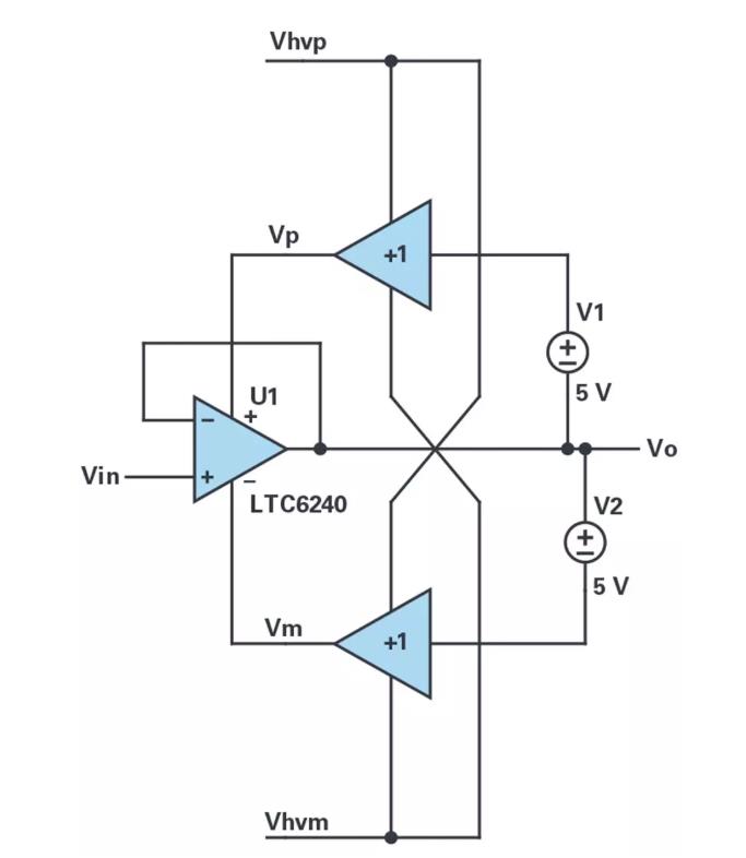 能否讓低壓放大器自舉來獲得高壓緩沖器？